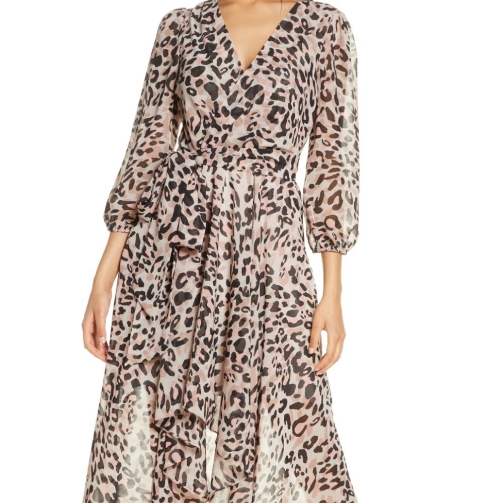 Eliza J Leopard Wrap Dress